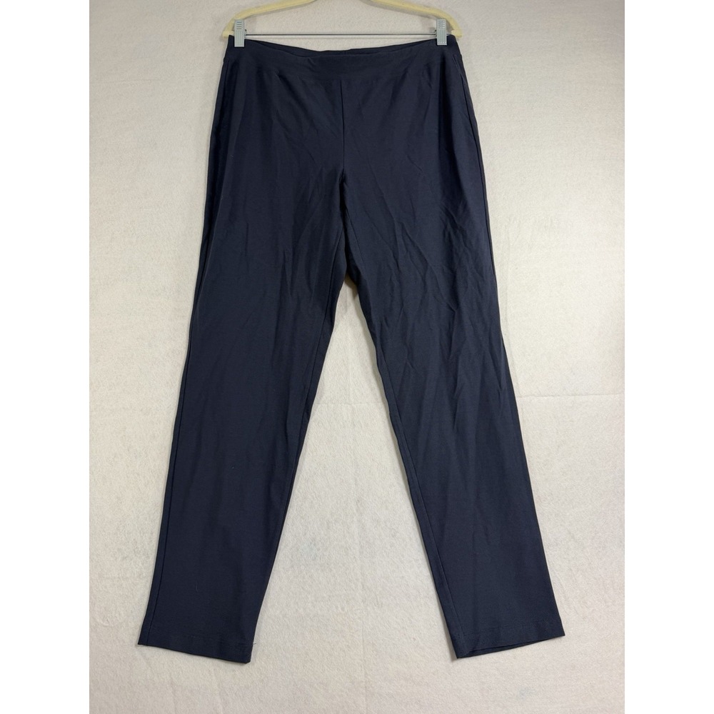 Eileen Fisher, Women's Slim Ankle Pant, Washable Stretch Crepe, Ocean Blue, Med